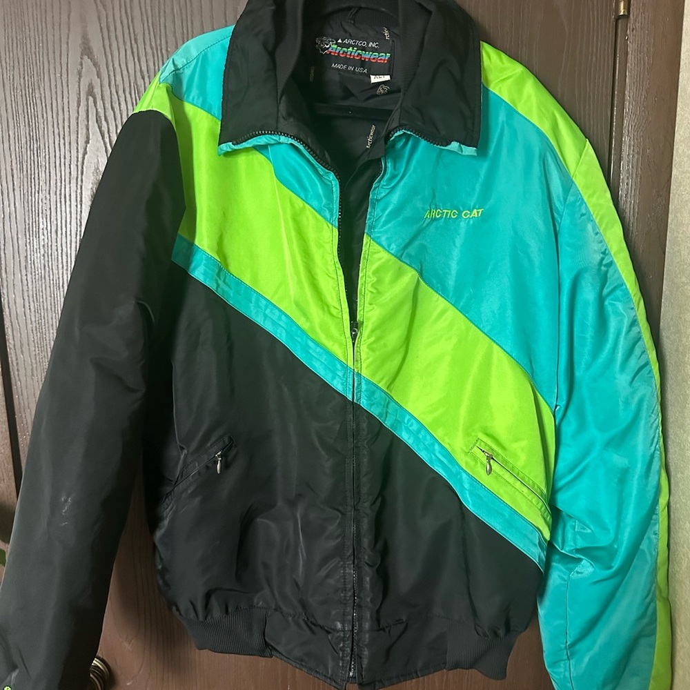 Arctic Cat Men's Black and Green Bomber Jacket